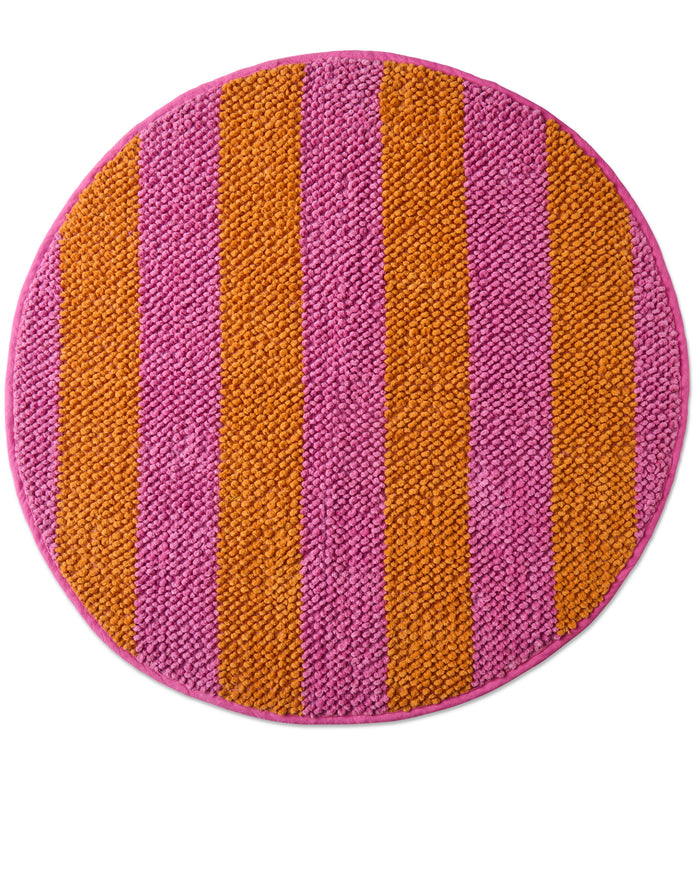 Fun Times Stripe Round Bath Mat