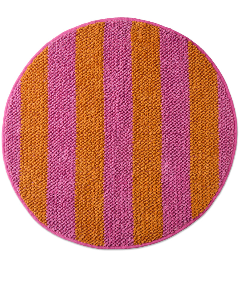 Fun Times Stripe Round Bath Mat