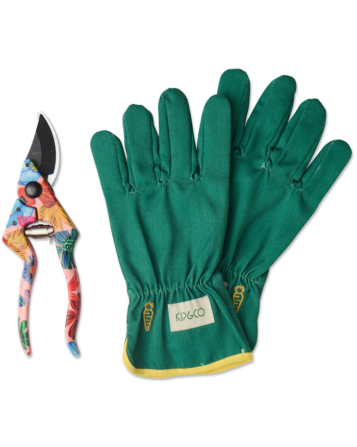 Wild Flowers In Bloom Garden Secateurs and Gloves Set