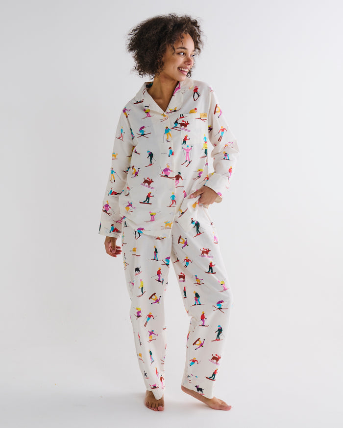 Snow Bunnies Flannelette Adult Long Sleeve Shirt & Pant Pyjama Set