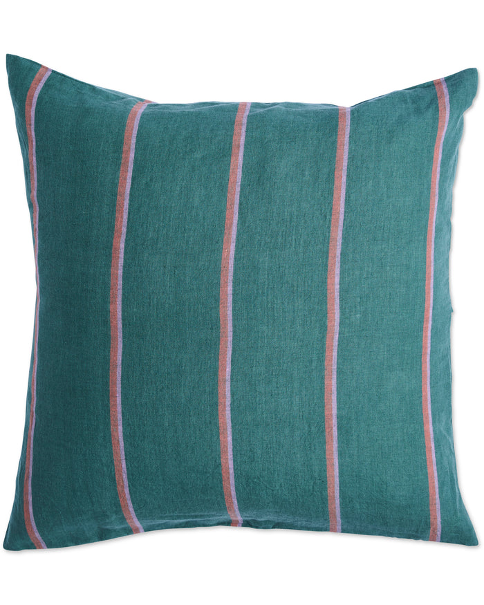 Wakame Crush Stripe Linen European Pillowcases