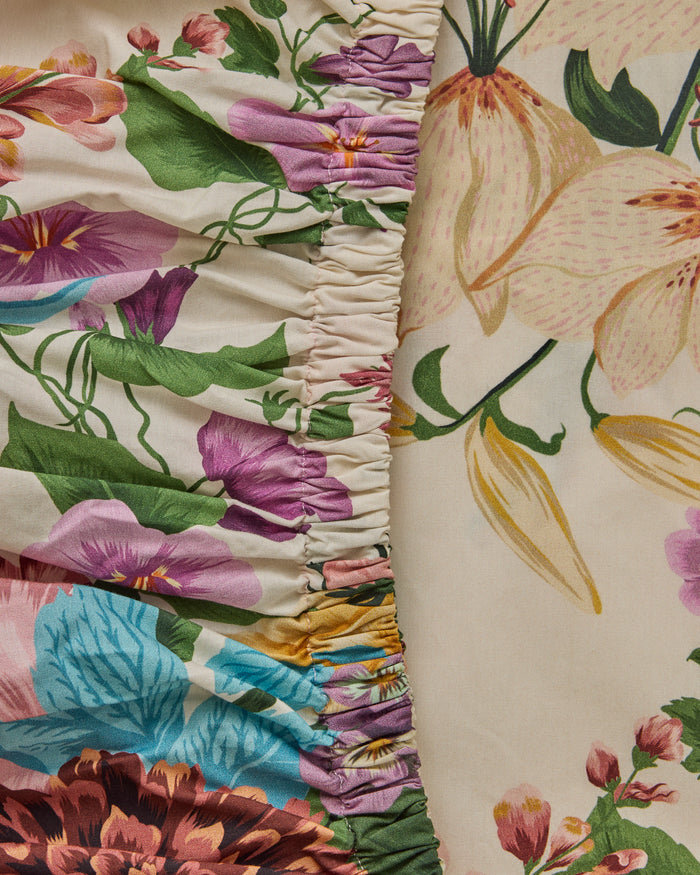 Belle Floral Organic Cotton Fitted Sheet