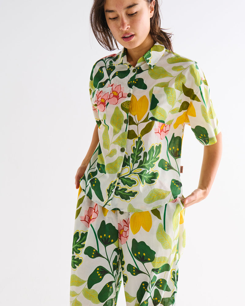 Wander Adult Organic Cotton Short Sleeve Shirt & Pant Pyjama Set