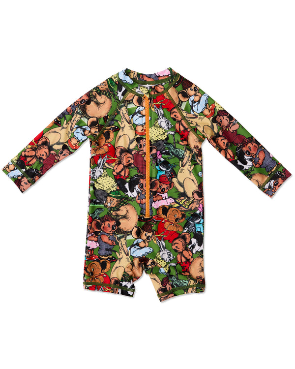 Kip&Co x Blinky Bill Blinky And Friends Baby Long Sleeve Zip Bathers