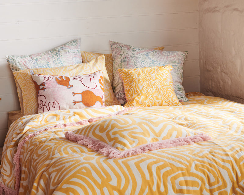 Kalaya Tjukurpa Straw Woven Bedspread