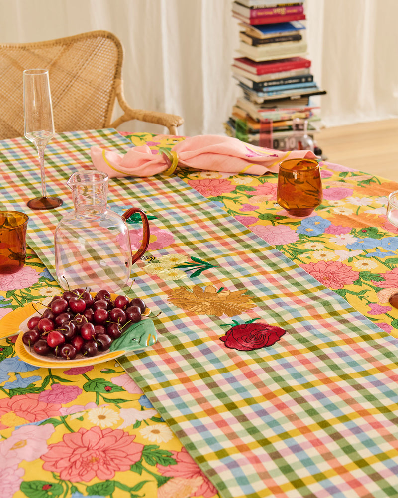 Sweet Flowers Tartan Table Runner