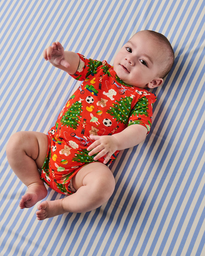 Christmas Toys Organic Short Sleeve Romper