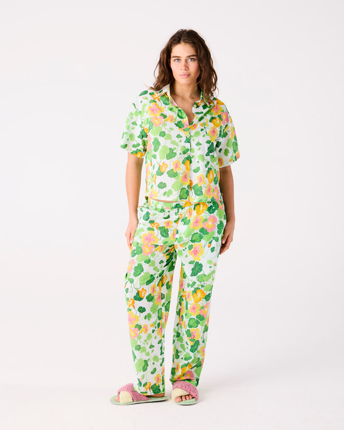 Nasturtium Adult Organic Cotton Short Sleeve Shirt & Pant Pyjama Set