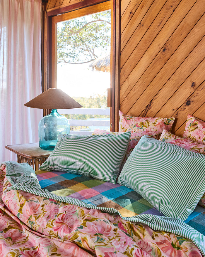 Sorbet Tartan Linen Fitted Sheet