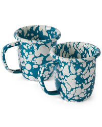 Milos Blue Enamel Mug 2P Set