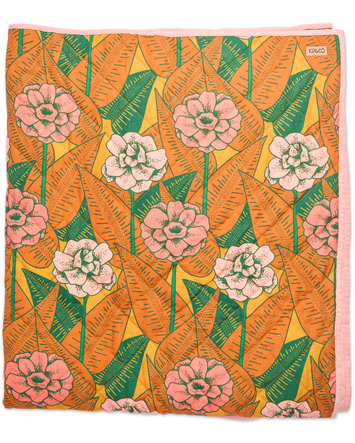 In Bloom Linen Quilted Bedspread