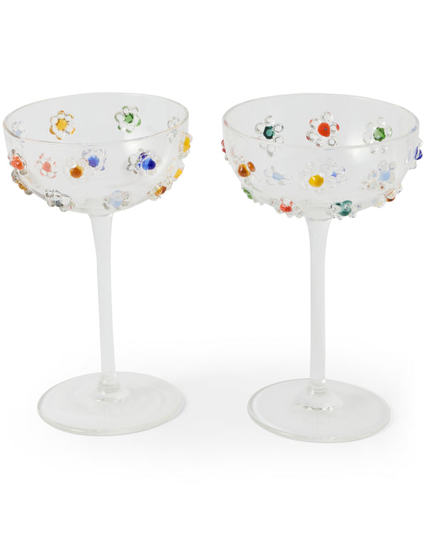 Kip&Co x Romance Was Born Flower Power Cocktail Glass 2P Set