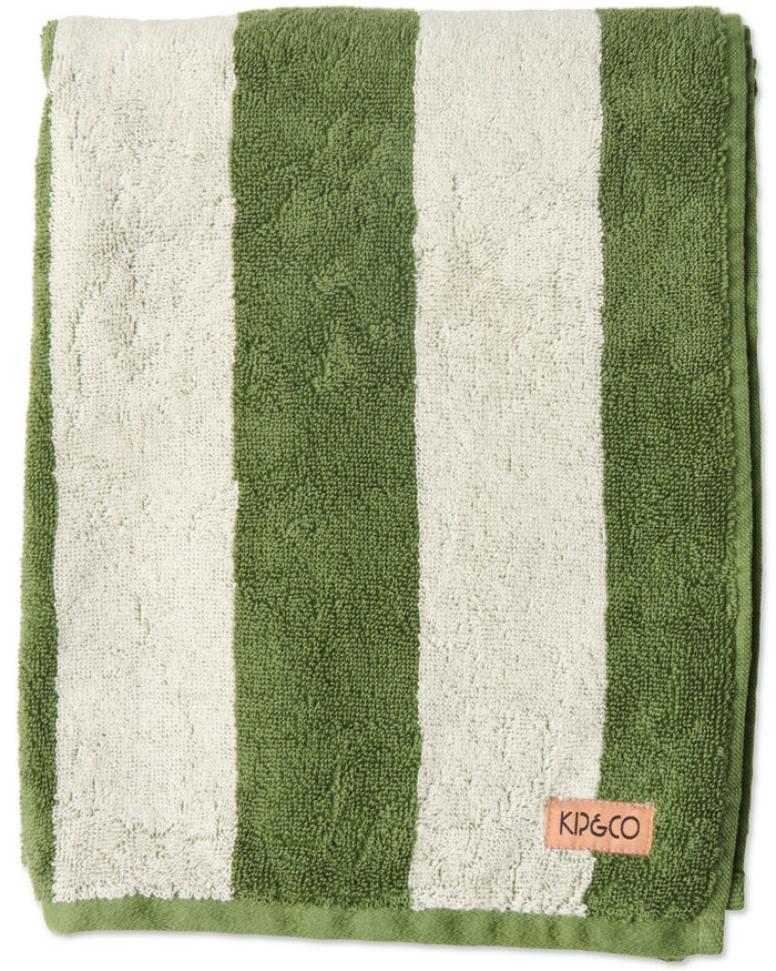 Moss Stripe Terry Bath Sheet