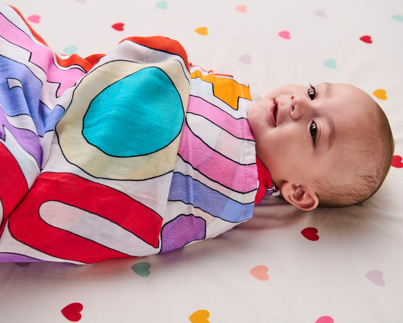 Kip&Co x The Beatles All You Need Is Love Bamboo Swaddle