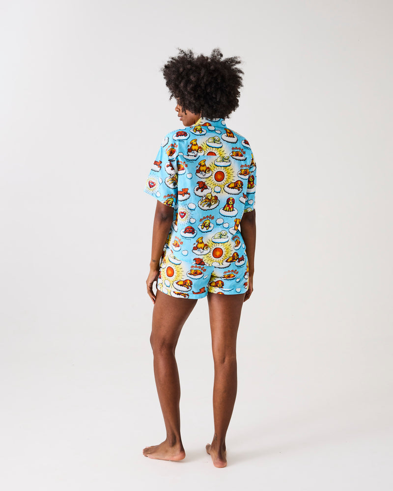Kip&Co x Mambo Puppies Adult Organic Cotton Short Sleeve Shirt & Short Pyjama Set