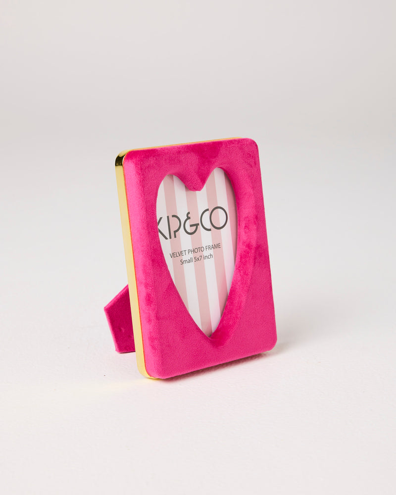 Desert Pink Heart Velvet Photo Frame