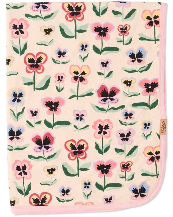 Pretty Pansy Organic Cotton Snuggle Blanket