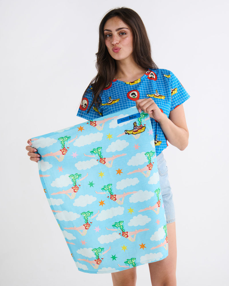 Kip&Co x The Beatles Lucy In The Sky With Diamonds Linen Tea Towel