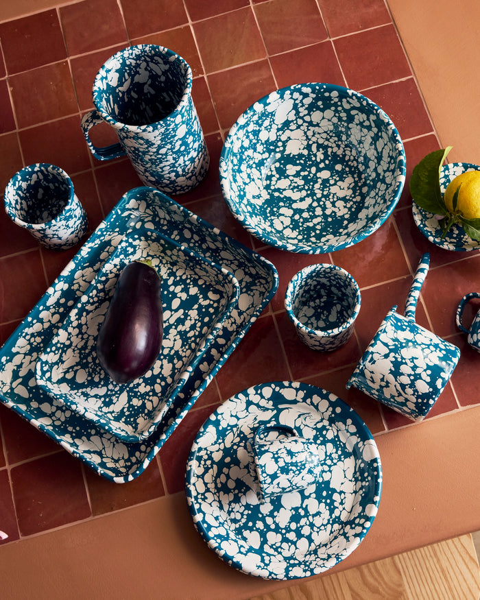 Milos Blue Enamel Milk Pot