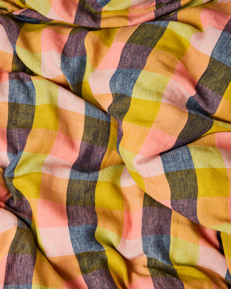 Florida Tartan Linen Quilt Cover