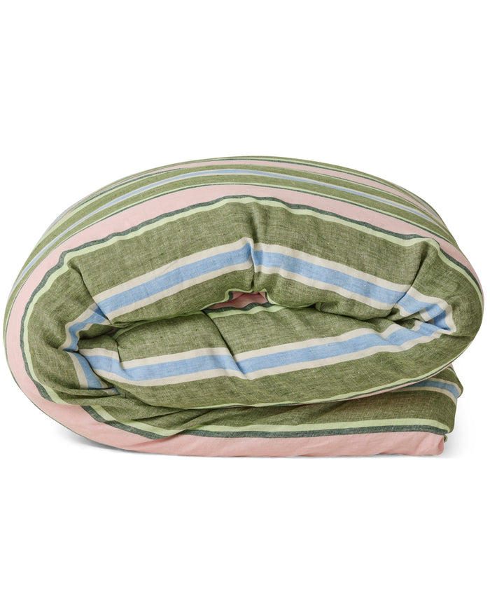 Cactus Stripe Linen Quilt Cover