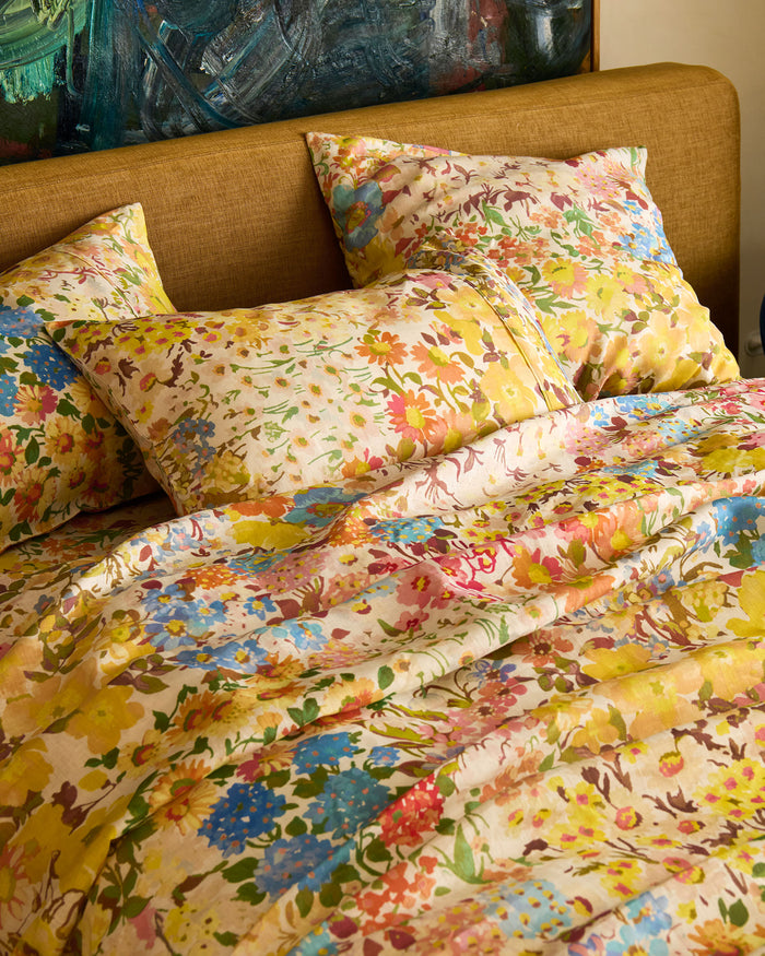 Forever Floral Butter Linen Flat Sheet