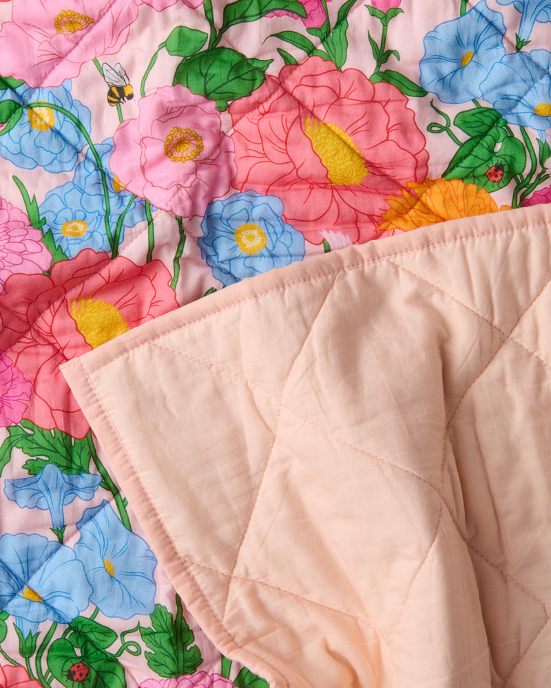 Follow The Sun Organic Cotton Quilted Cot Bedspread