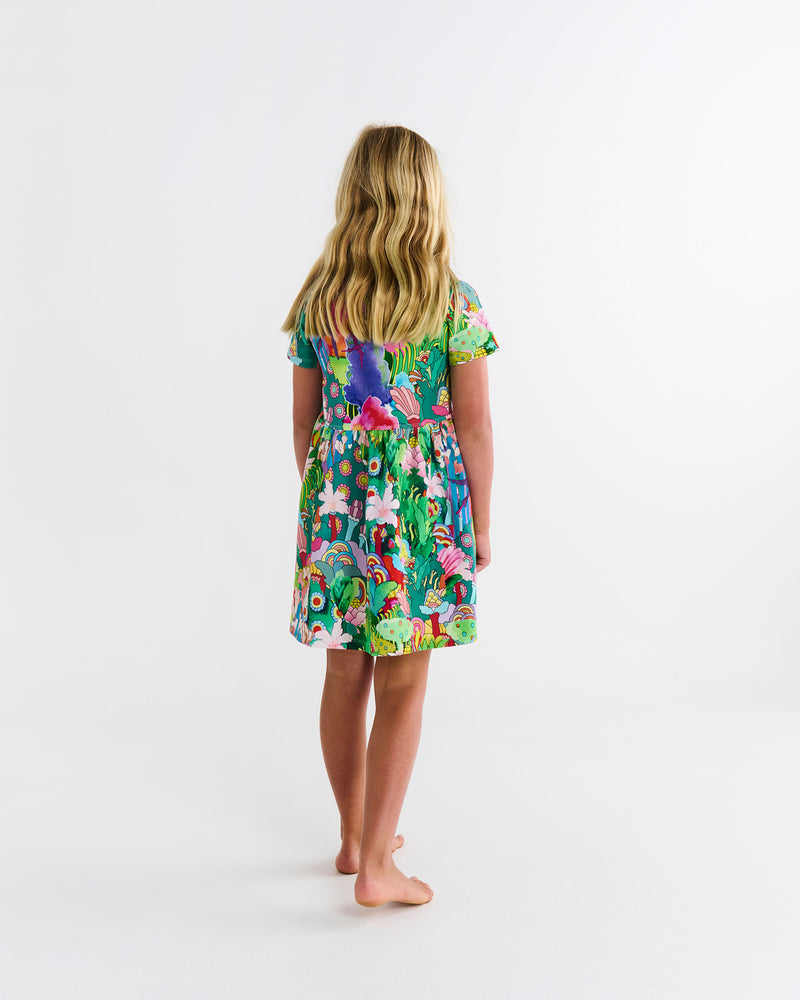 Kip&Co x The Beatles Big Flower Dreamscape Organic Cotton Everyday Dress