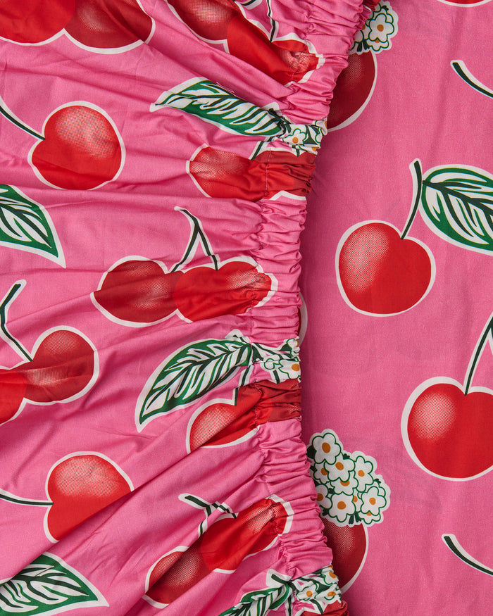 Cherry Blossom Organic Cotton Fitted Sheet