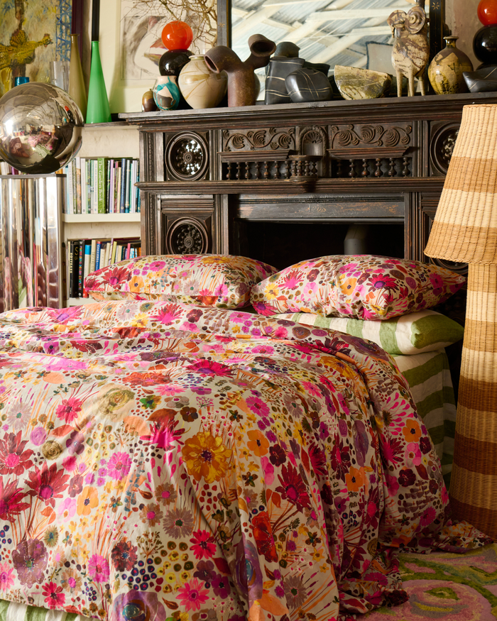 Field Of Dreams Silver Organic Cotton Quilt Cover