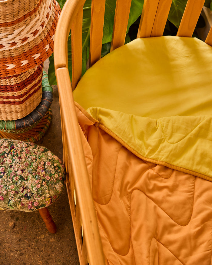 Glow In Lemon Bamboo Cotton Baby Fitted Sheet