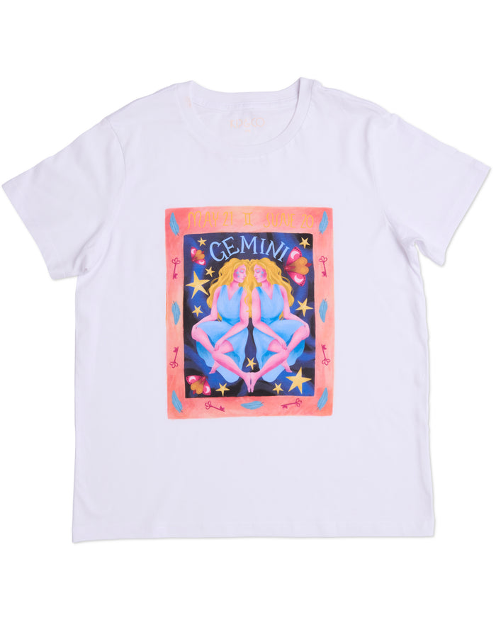 Zodiac Gemini Adult Organic Cotton T-shirt