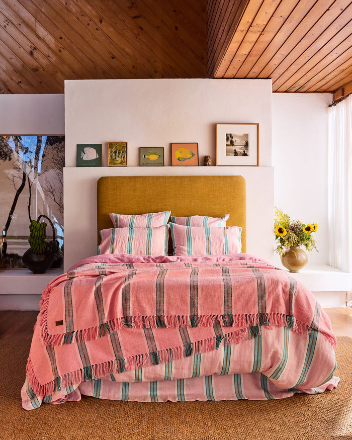 Tickled Pink Stripe Woven Throw