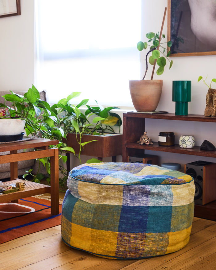 Bellevue Tartan Woven Ottoman