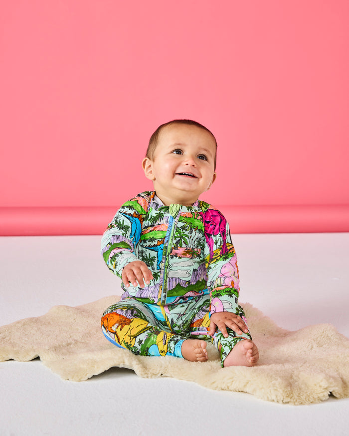 Jurassic Organic Long Sleeve Zip Romper