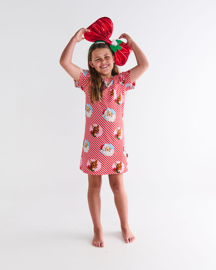 I Love Christmas Spot Kids Organic Cotton Short Sleeve Nightie