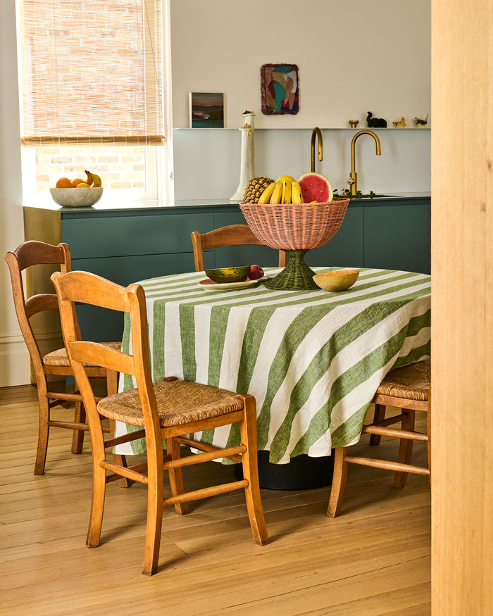 Moss Stripe Tablecloth
