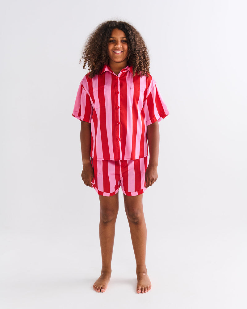 Santa Baby Teen Eco Satin Short Sleeve Shirt & Short Pyjama Set