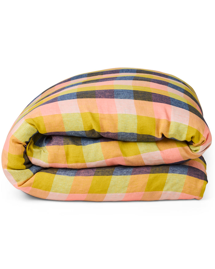 Florida Tartan Linen Quilt Cover