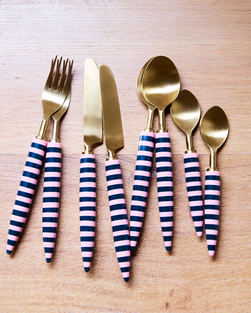 Florence Stripe Brasserie Cutlery Set Of 8