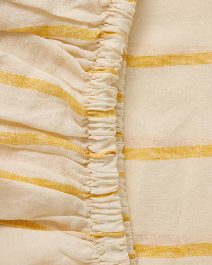 Popcorn Stripe Linen Fitted Sheet