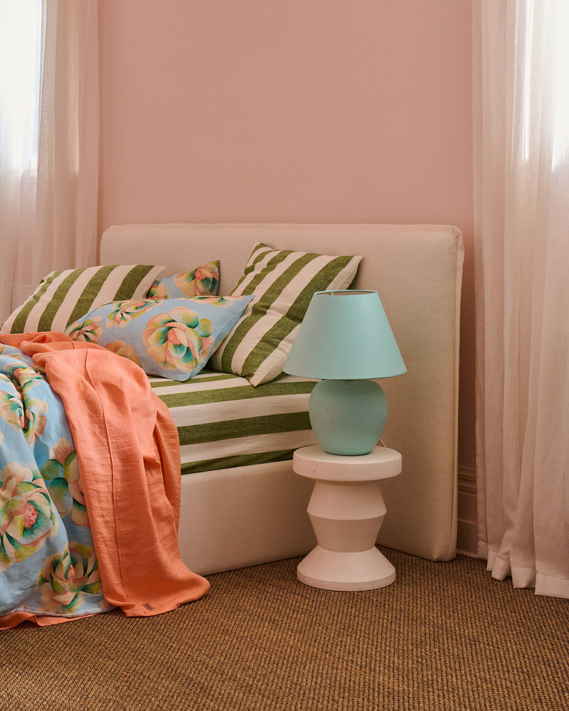 Big Beauty Floral Blue Linen Pillowcases