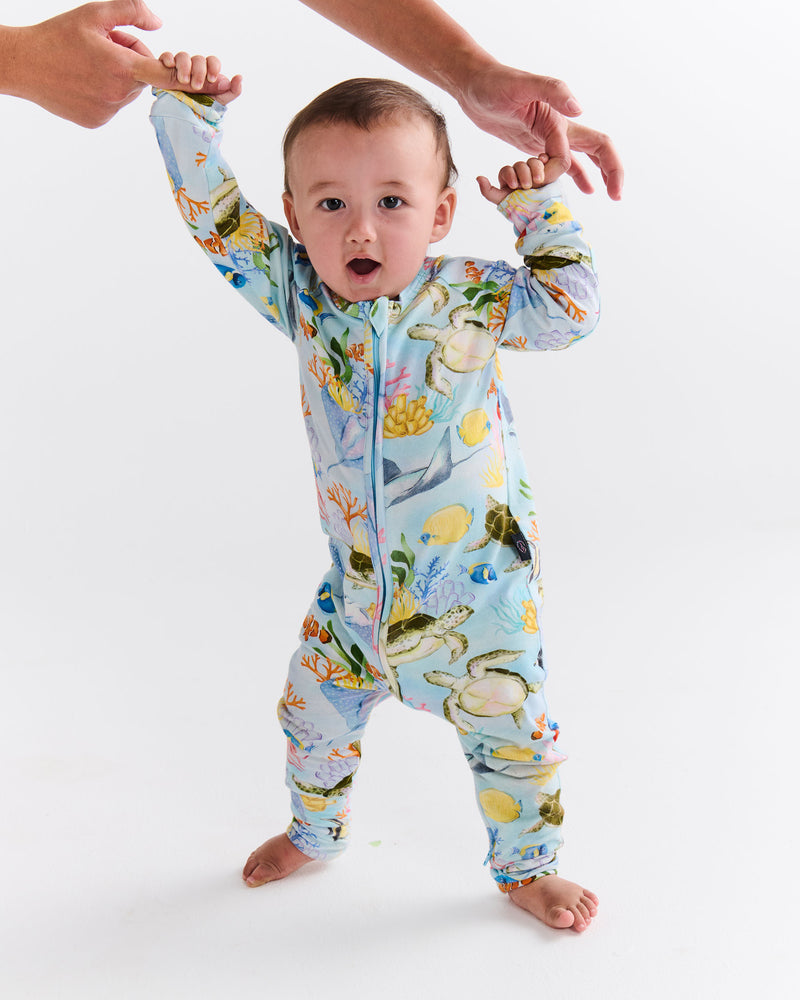 Reef Life Organic Long Sleeve Zip Romper