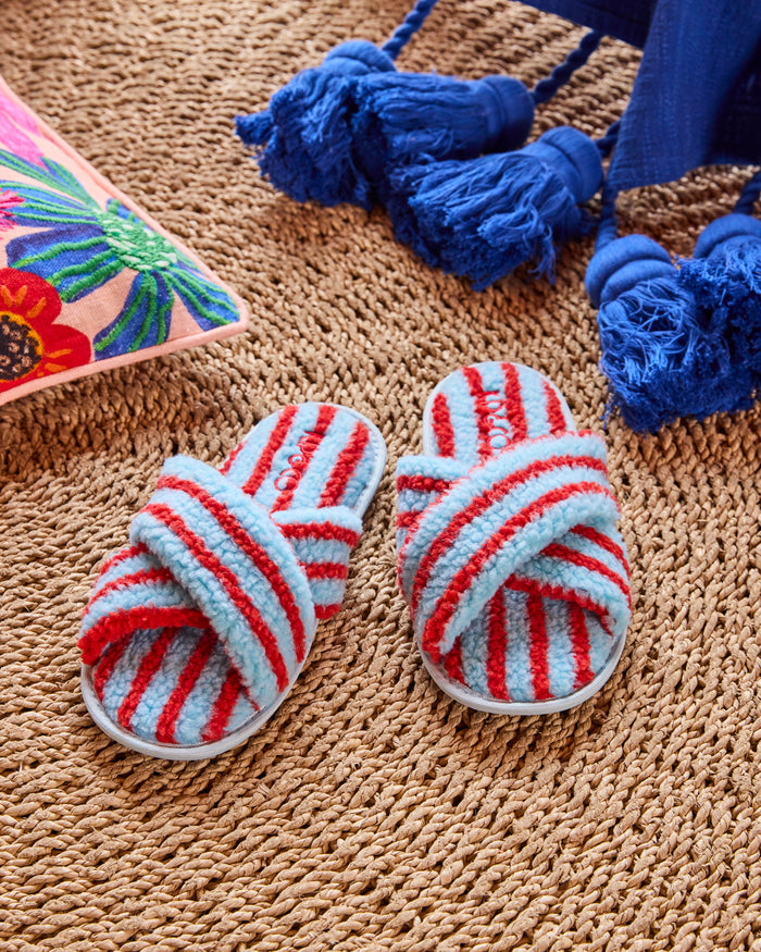Hamilton Stripe Sherpa Adult Slippers