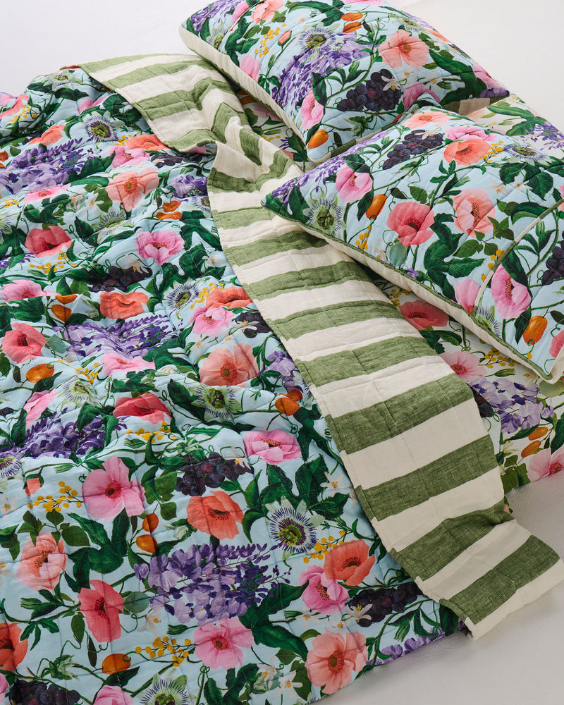 Spring In The Air Reversible Linen Quilted Pillowcases