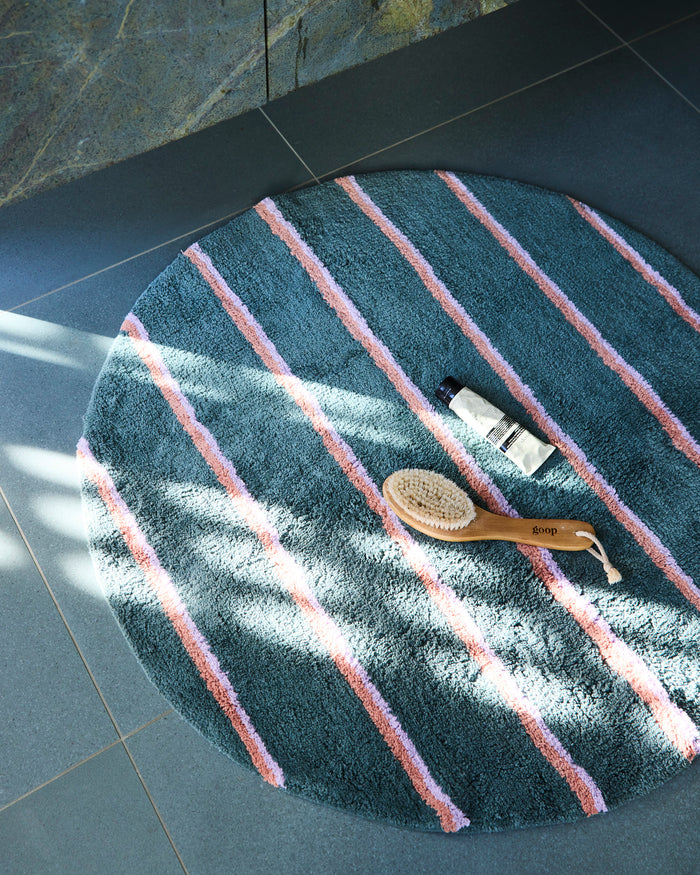 Wakame Crush Stripe Round Bath Mat