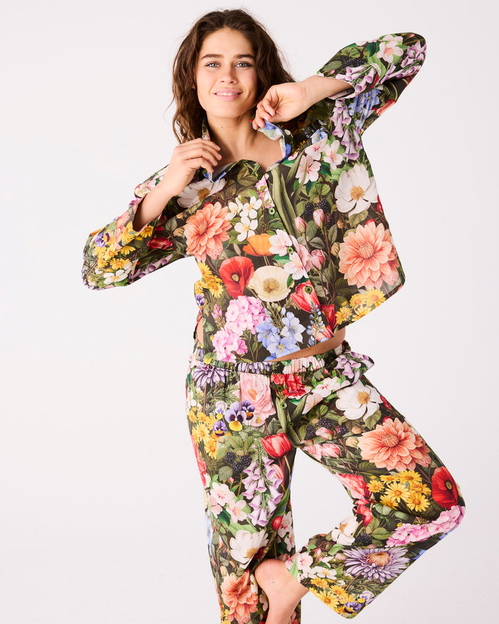 Cottage Garden Eden Adult Organic Cotton Long Sleeve Shirt & Pant Pyjama Set