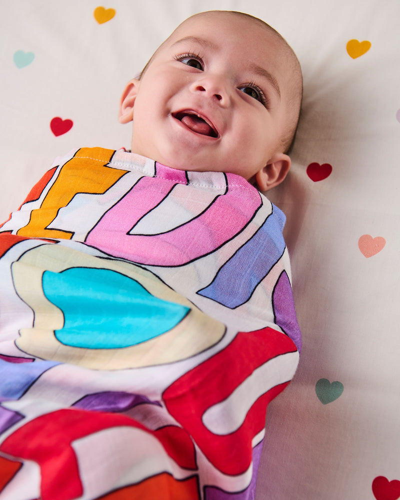 Kip&Co x The Beatles All You Need Is Love Bamboo Swaddle