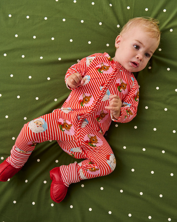 I Love Christmas Spot Organic Long Sleeve Zip Romper