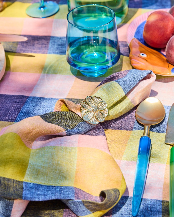 Daisy Brass Napkin Rings